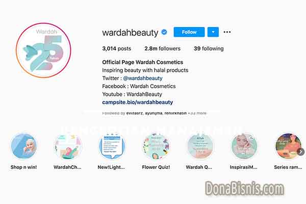bio instagram aesthetic wardah