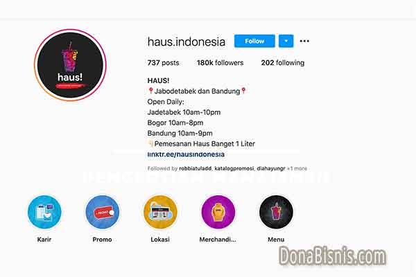 bio instagram bisnis makanan